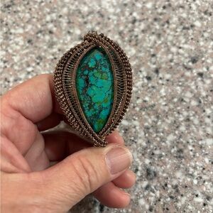 Women’s Cuff, brass and turquoise